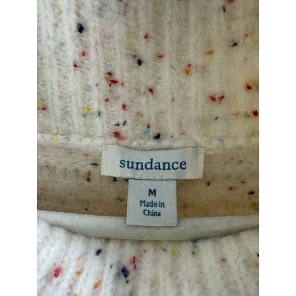 Sundance Rainbow Confetti Funnel Neck Oversized Chunky Open Knit Preppy Sweater - Picture 3 of 7